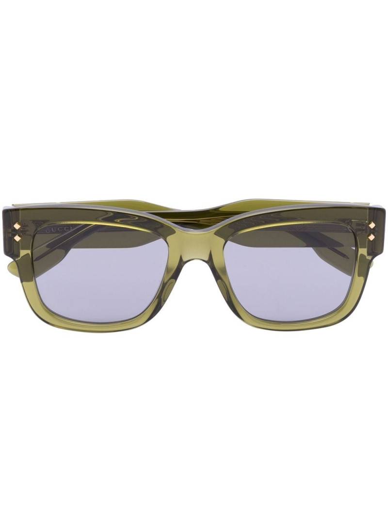 Gucci Eyewear square transparent-frame sunglasses - Green von Gucci Eyewear