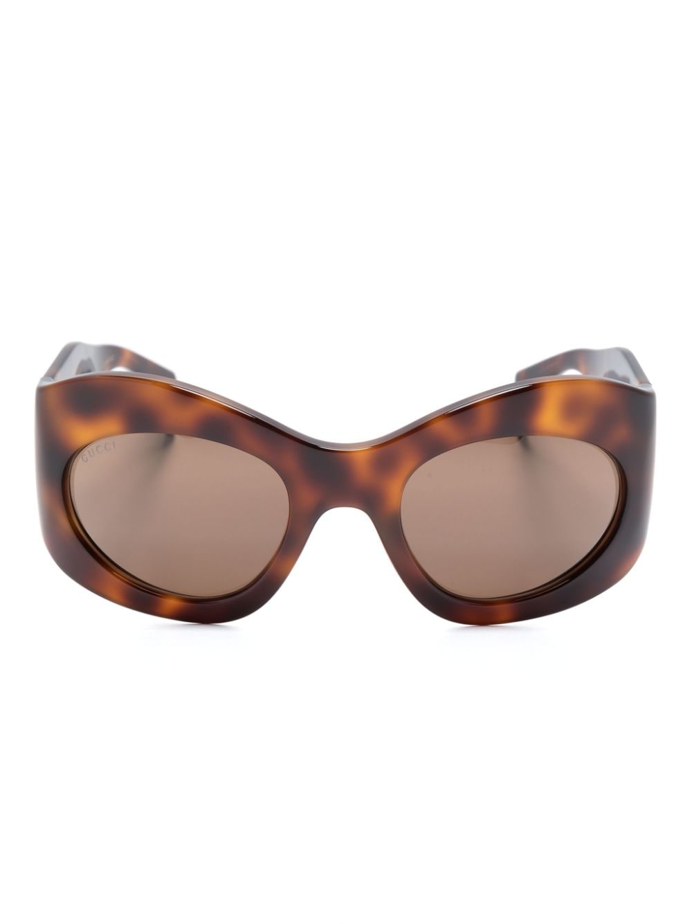 Gucci Eyewear tinted-lenses oval-frame sunglasses - Brown von Gucci Eyewear