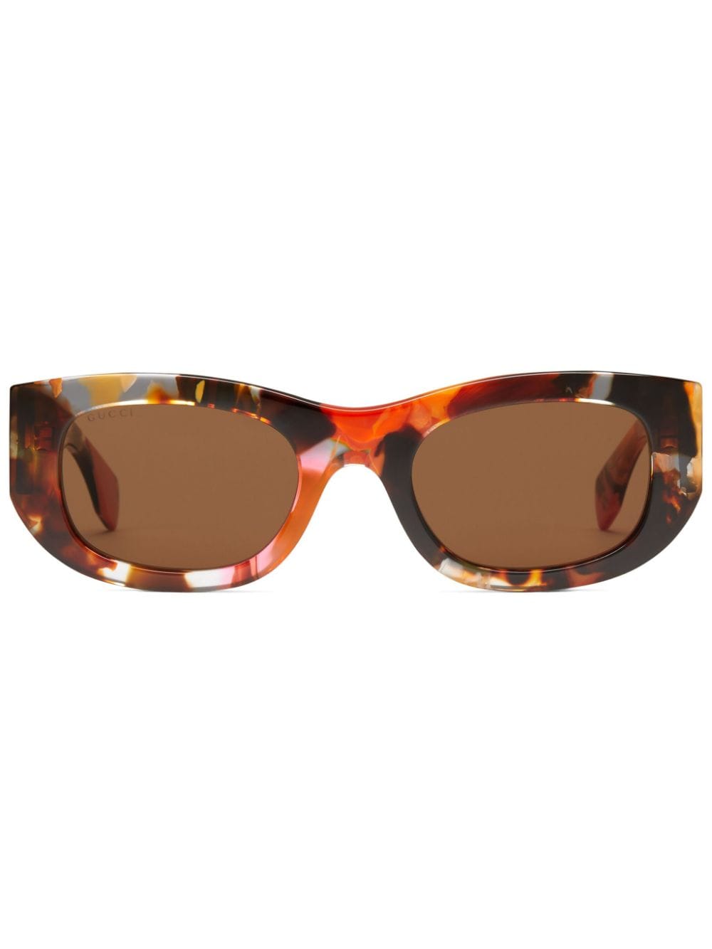 Gucci Eyewear tortoiseshell-effect oval-frame sunglasses - Orange von Gucci Eyewear