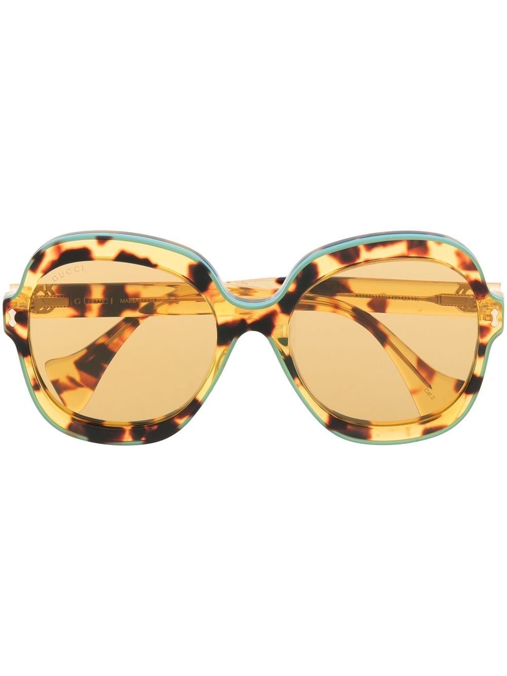 Gucci Eyewear tortoiseshell-effect oversize-frame sunglasses - Brown von Gucci Eyewear