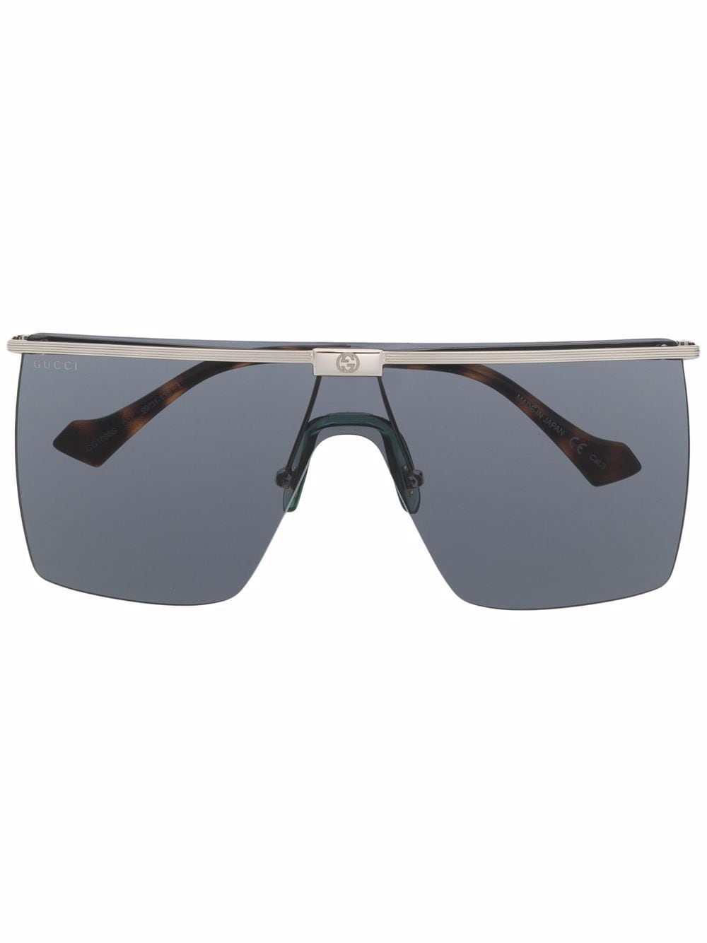 Gucci Eyewear tortoiseshell-effect oversize-frame sunglasses - Silver von Gucci Eyewear