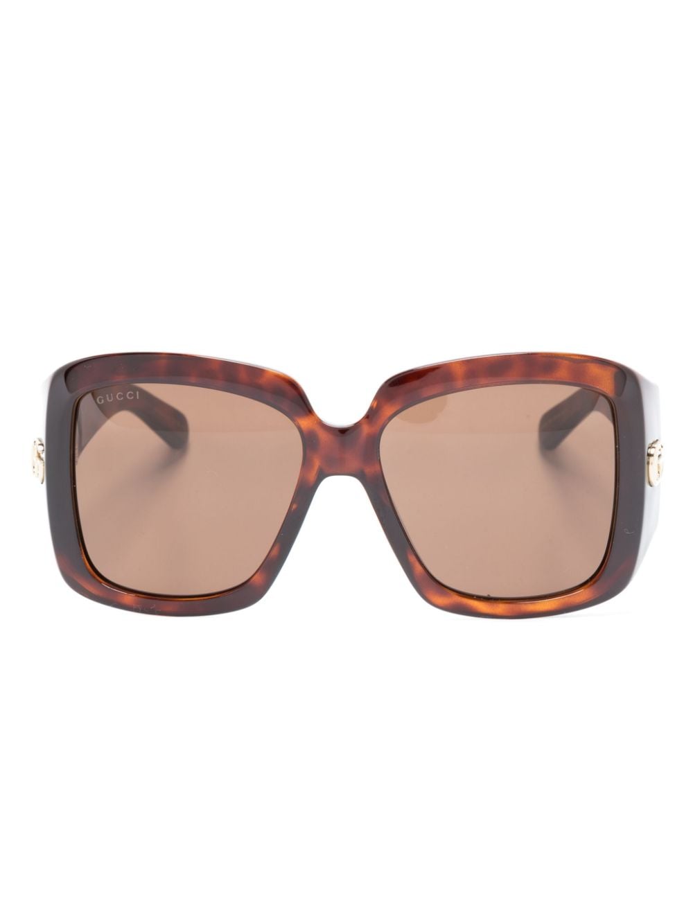 Gucci Eyewear tortoiseshell-effect oversized-frame sunglasses - Brown von Gucci Eyewear