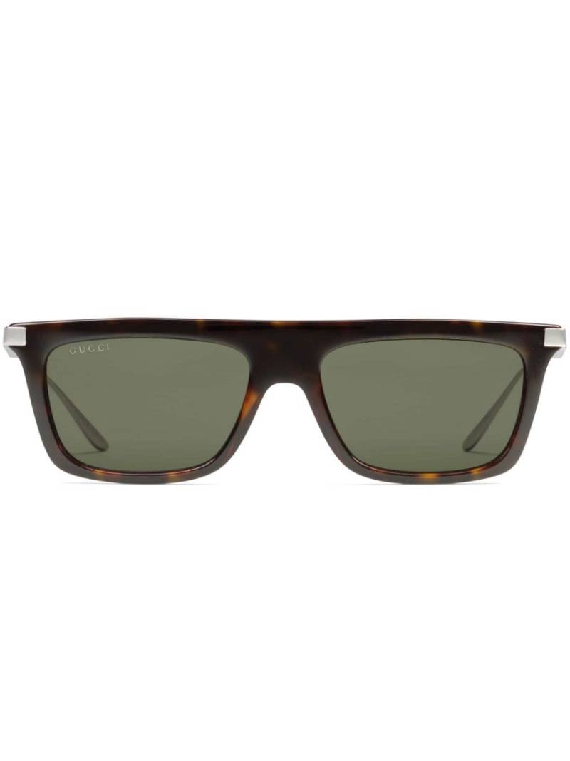 Gucci Eyewear tortoiseshell-effect rectangle-frame sunglasses - Brown von Gucci Eyewear