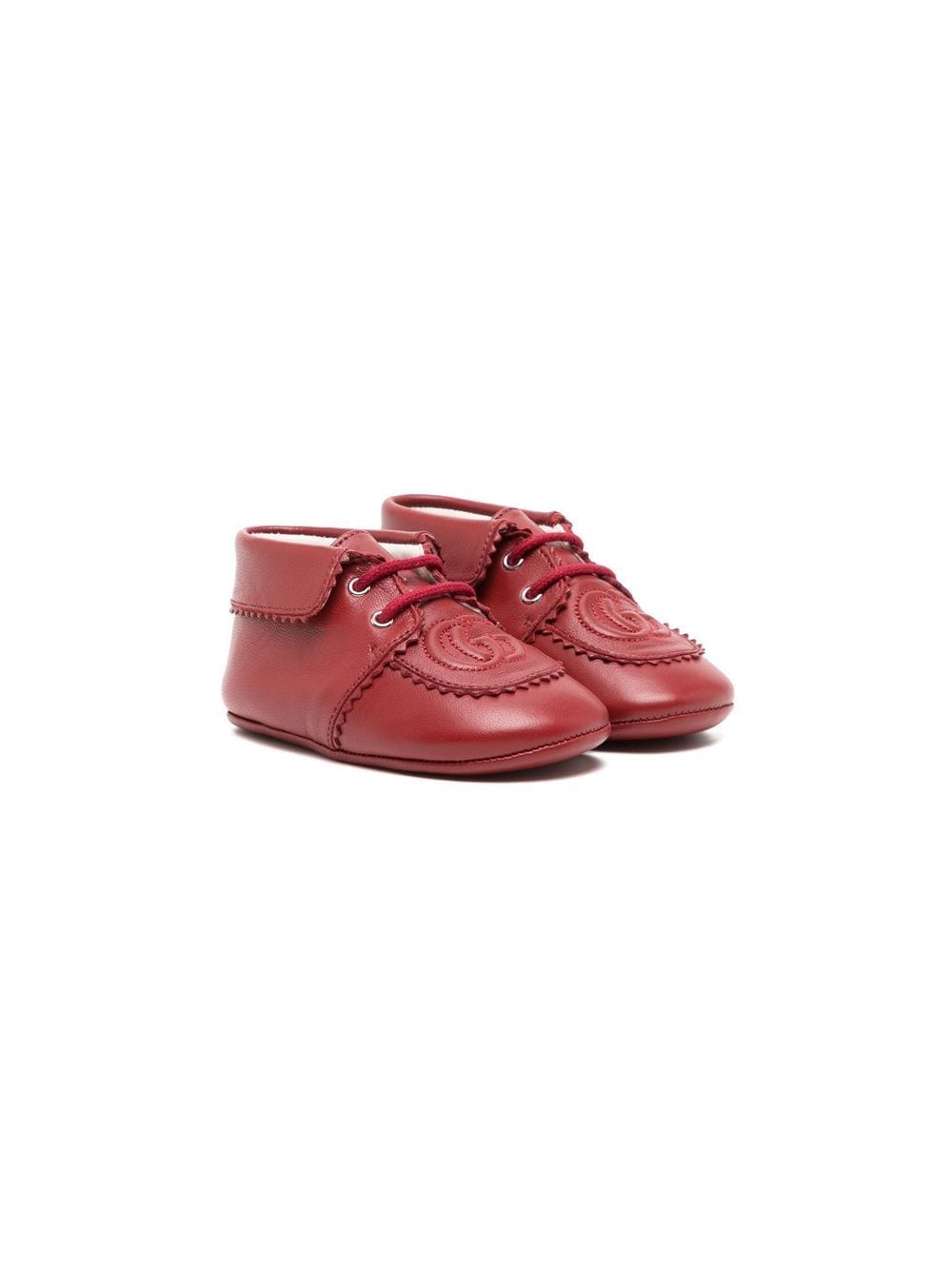 Gucci Kids 30mm embossed-logo leather boots - Red von Gucci Kids