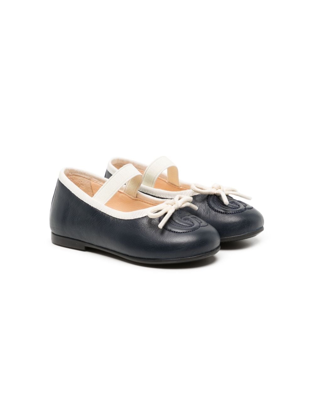 Gucci Kids Carla leather ballerina shoes - Blue von Gucci Kids