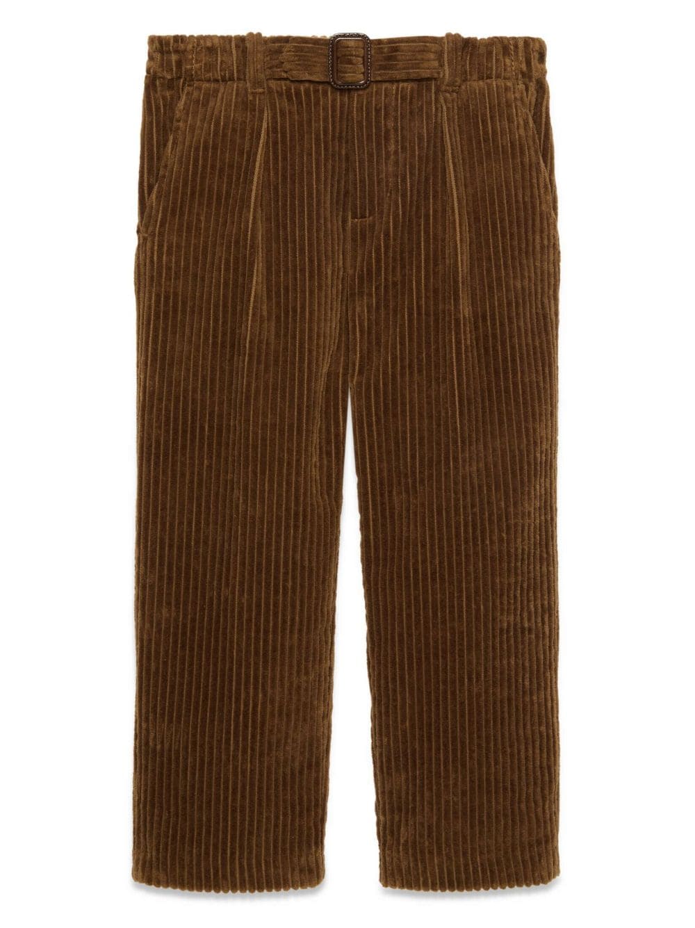 Gucci Kids logo-patch corduroy velvet trousers - Brown von Gucci Kids