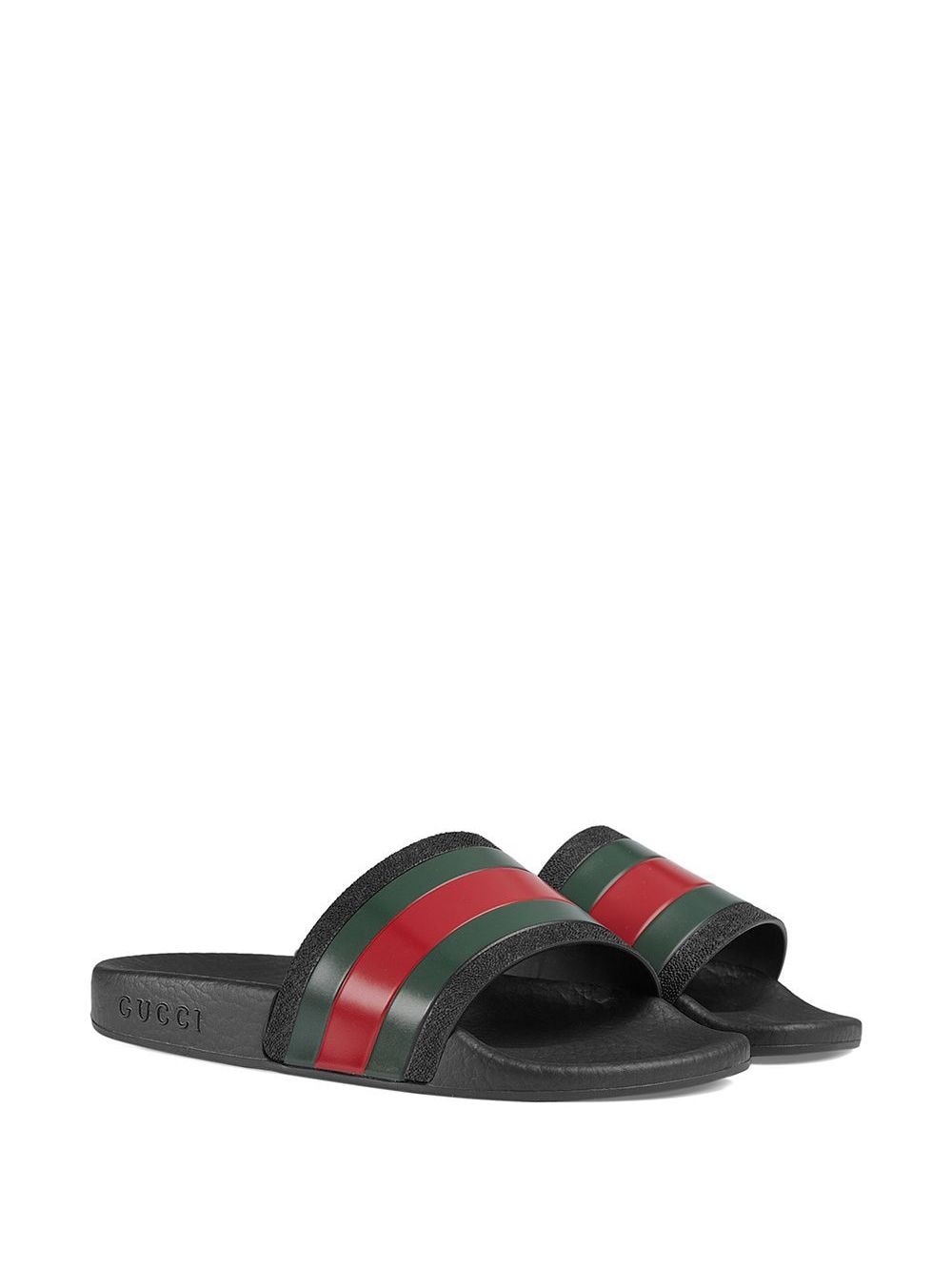 Gucci Kids Web slides - Black von Gucci Kids