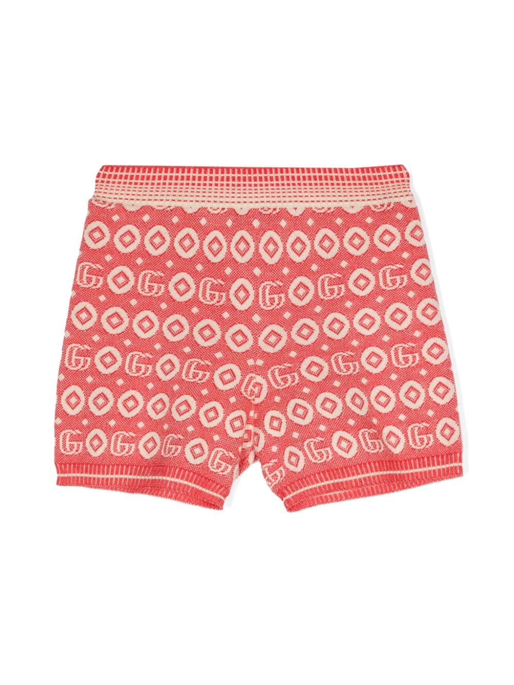 Gucci Kids Double G-intarsia cotton shorts - Red von Gucci Kids