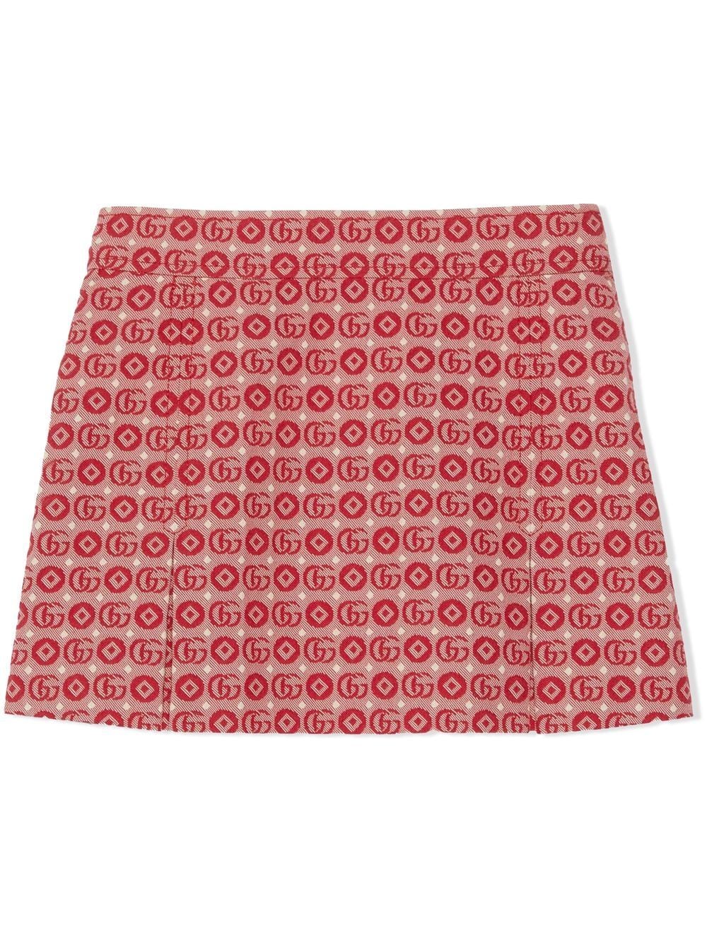 Gucci Kids Double G jacquard skirt - Red von Gucci Kids