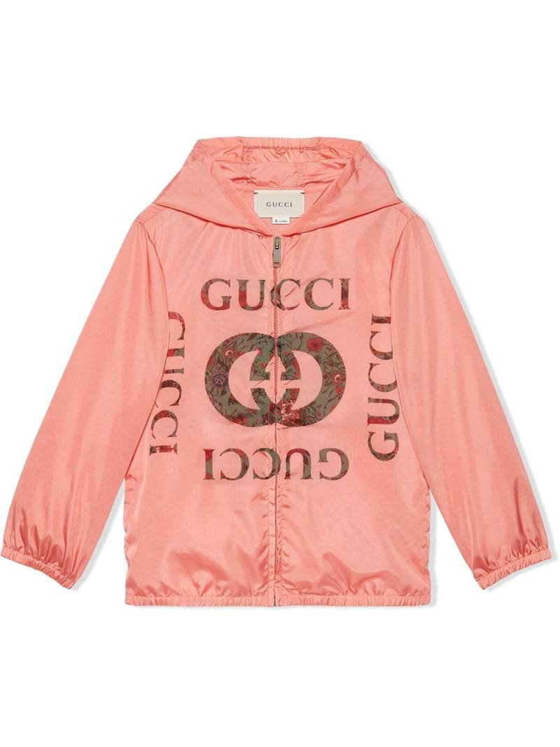 Gucci Kids Flora-logo hooded jacket - Pink von Gucci Kids