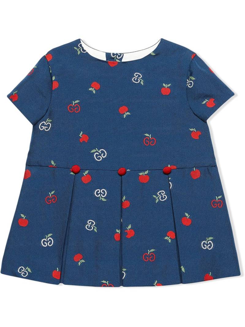 Gucci Kids GG apple fil coupé dress - Blue von Gucci Kids