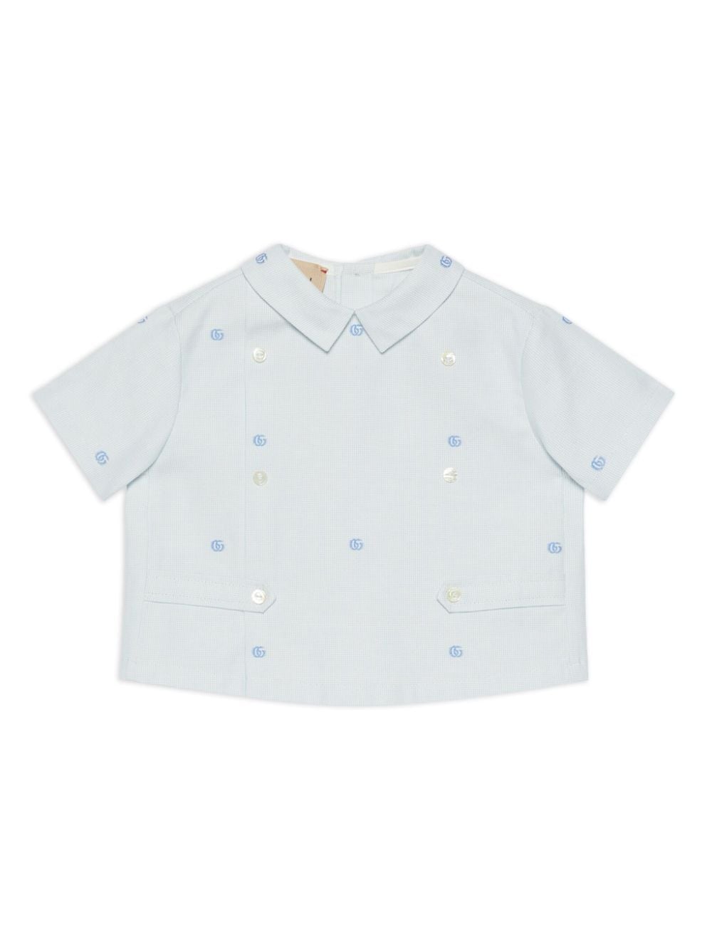 Gucci Kids GG-embroidered cotton blouse - Blue von Gucci Kids