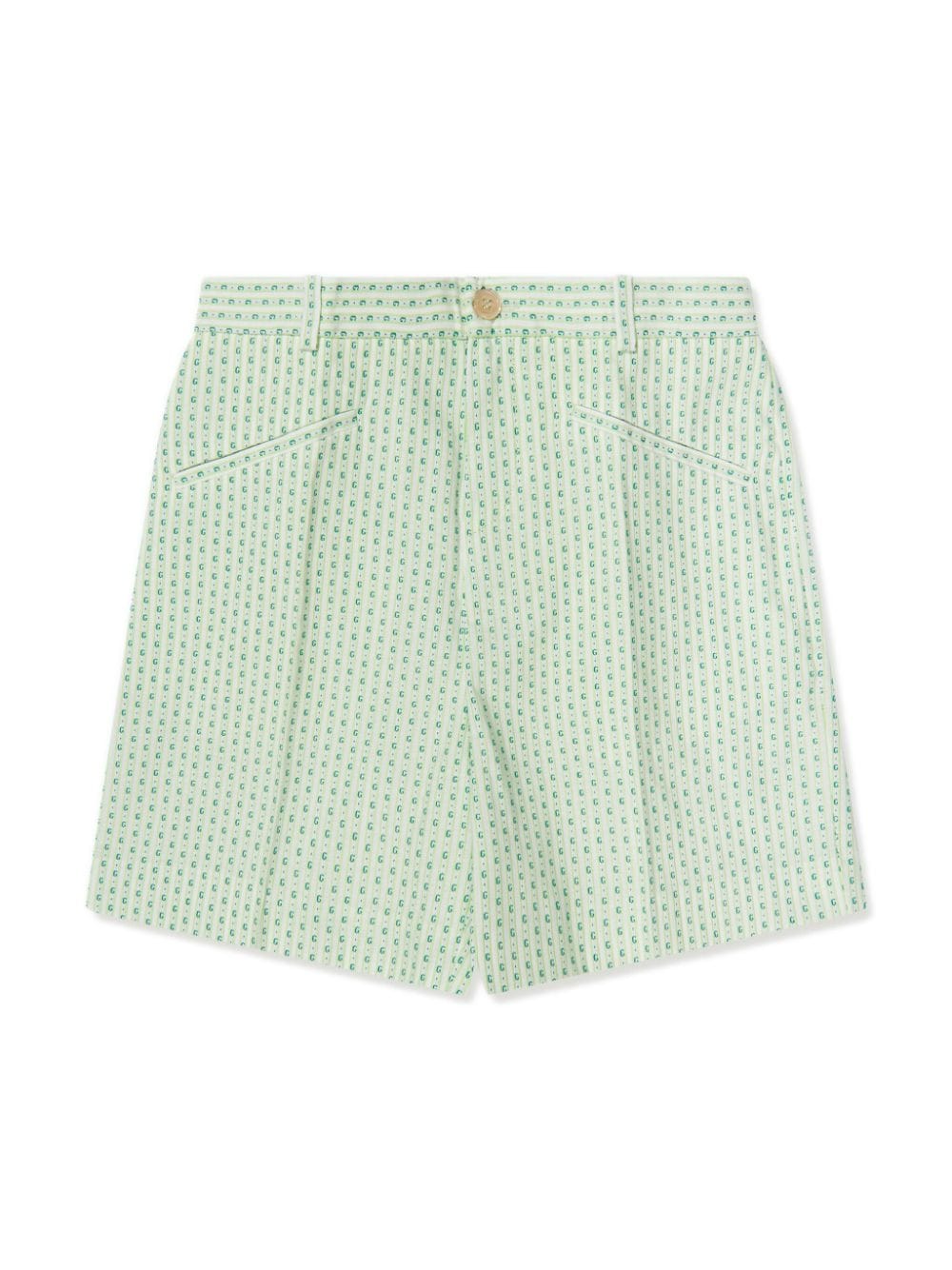 Gucci Kids GG intarsia-knit cotton shorts - Green von Gucci Kids