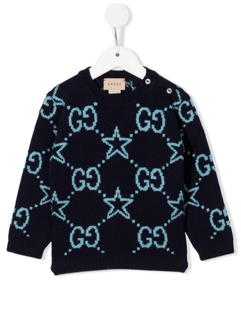 Gucci Kids GG-pattern wool jumper - Blue von Gucci Kids