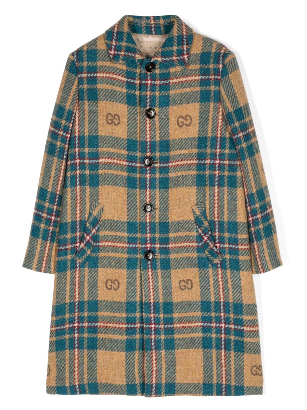 Gucci Kids GG tartan-check wool coat - Neutrals von Gucci Kids