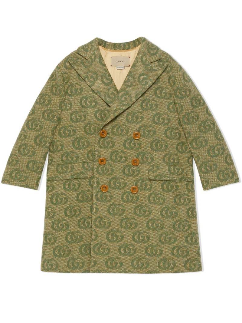 Gucci Kids GG wool double-breasted coat - Green von Gucci Kids