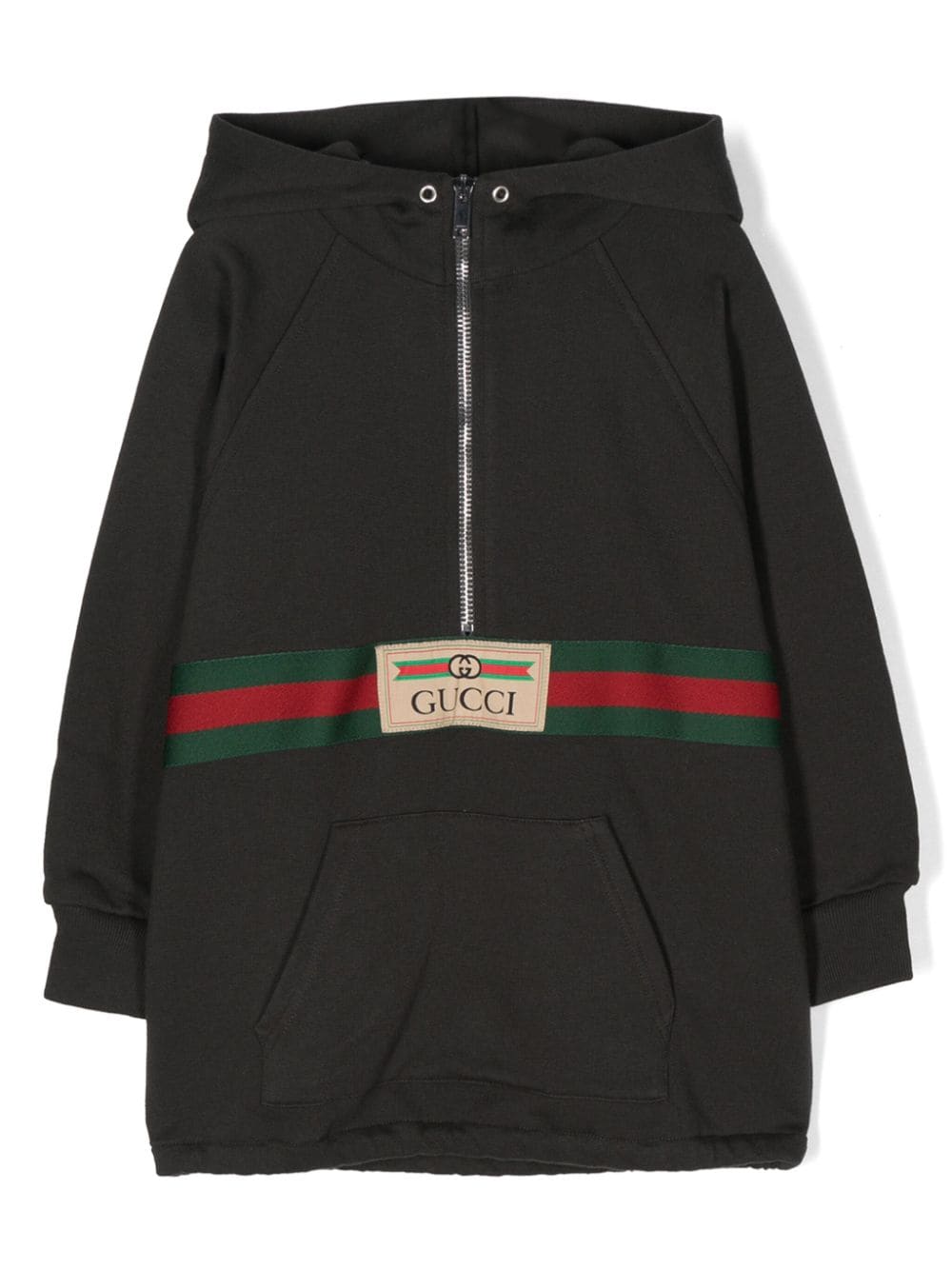 Gucci Kids Web-detailed half-zip hoodie - Grey von Gucci Kids