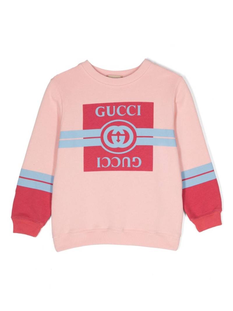Gucci Kids Interlocking G cotton sweatshirt - Pink von Gucci Kids