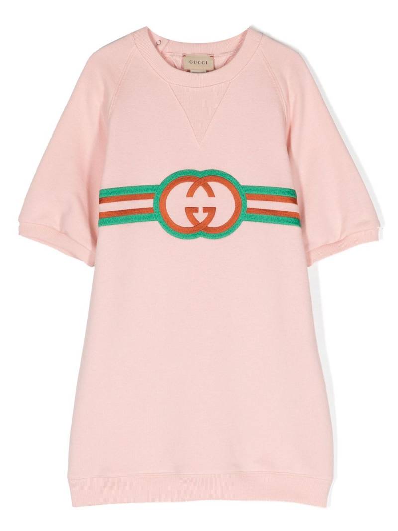 Gucci Kids Interlocking G embroidered jersey dress - Pink von Gucci Kids