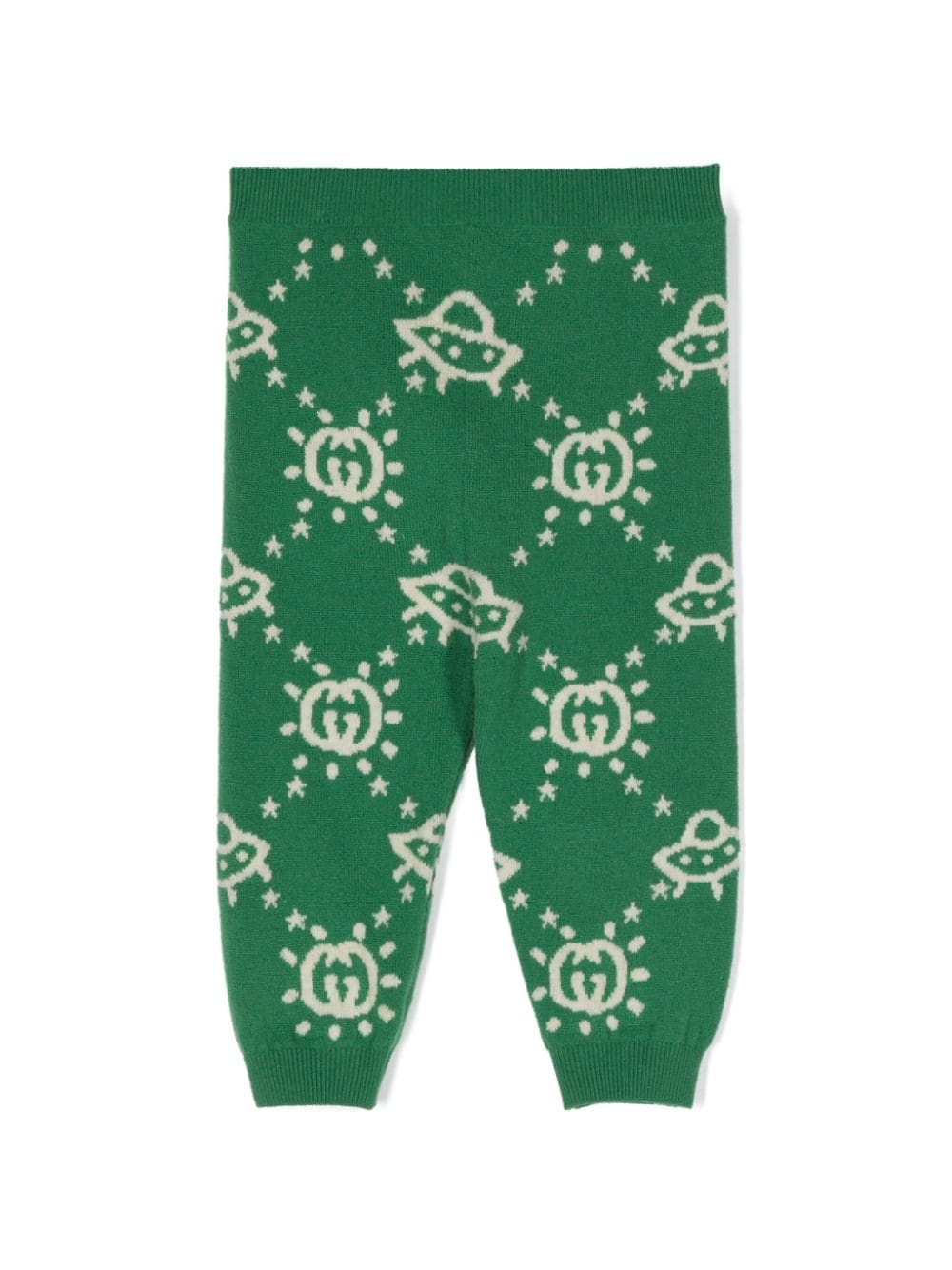 Gucci Kids Interlocking G intarsia-knit leggings - Green von Gucci Kids