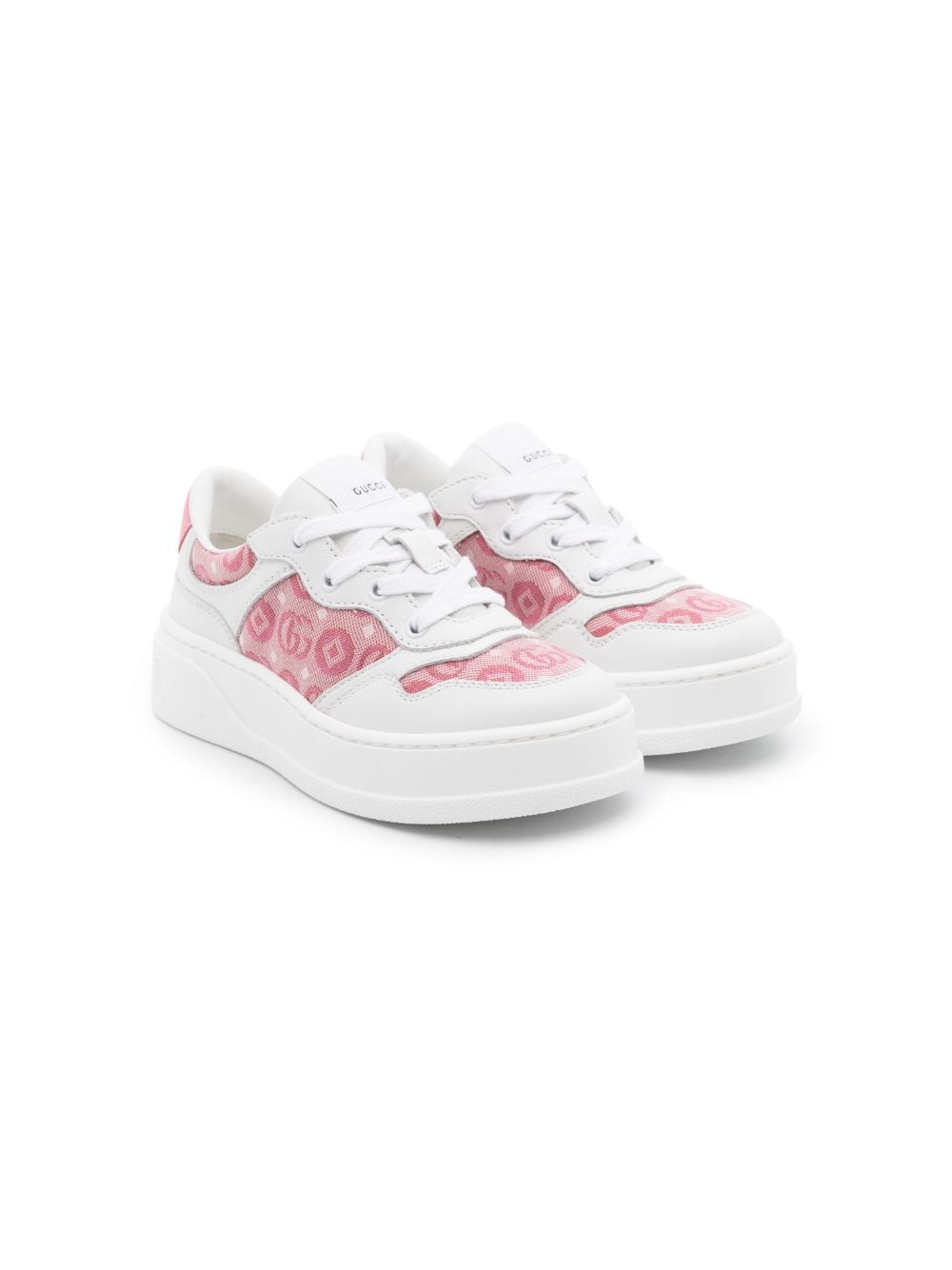 Gucci Kids Interlocking G leather platform sneakers - White von Gucci Kids