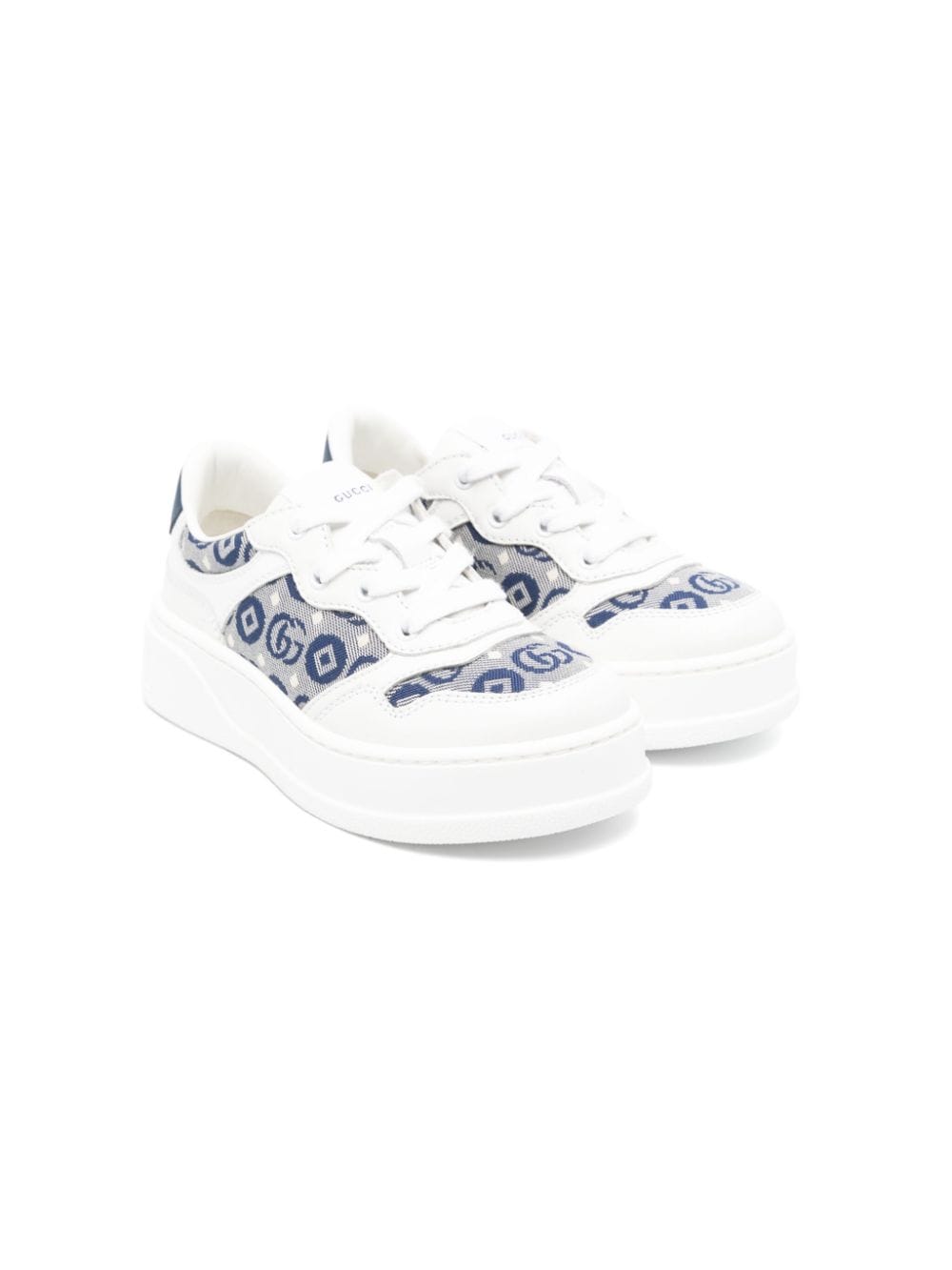 Gucci Kids Interlocking G leather platform sneakers - White von Gucci Kids