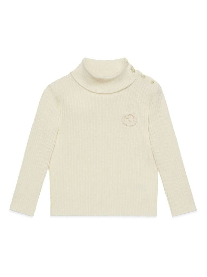 Gucci Kids Interlocking G wool jumper - White von Gucci Kids