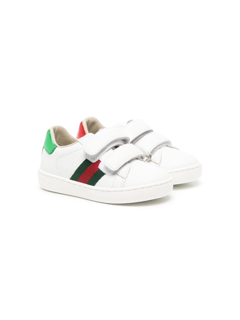 Gucci Kids New Ace leather sneakers - White von Gucci Kids