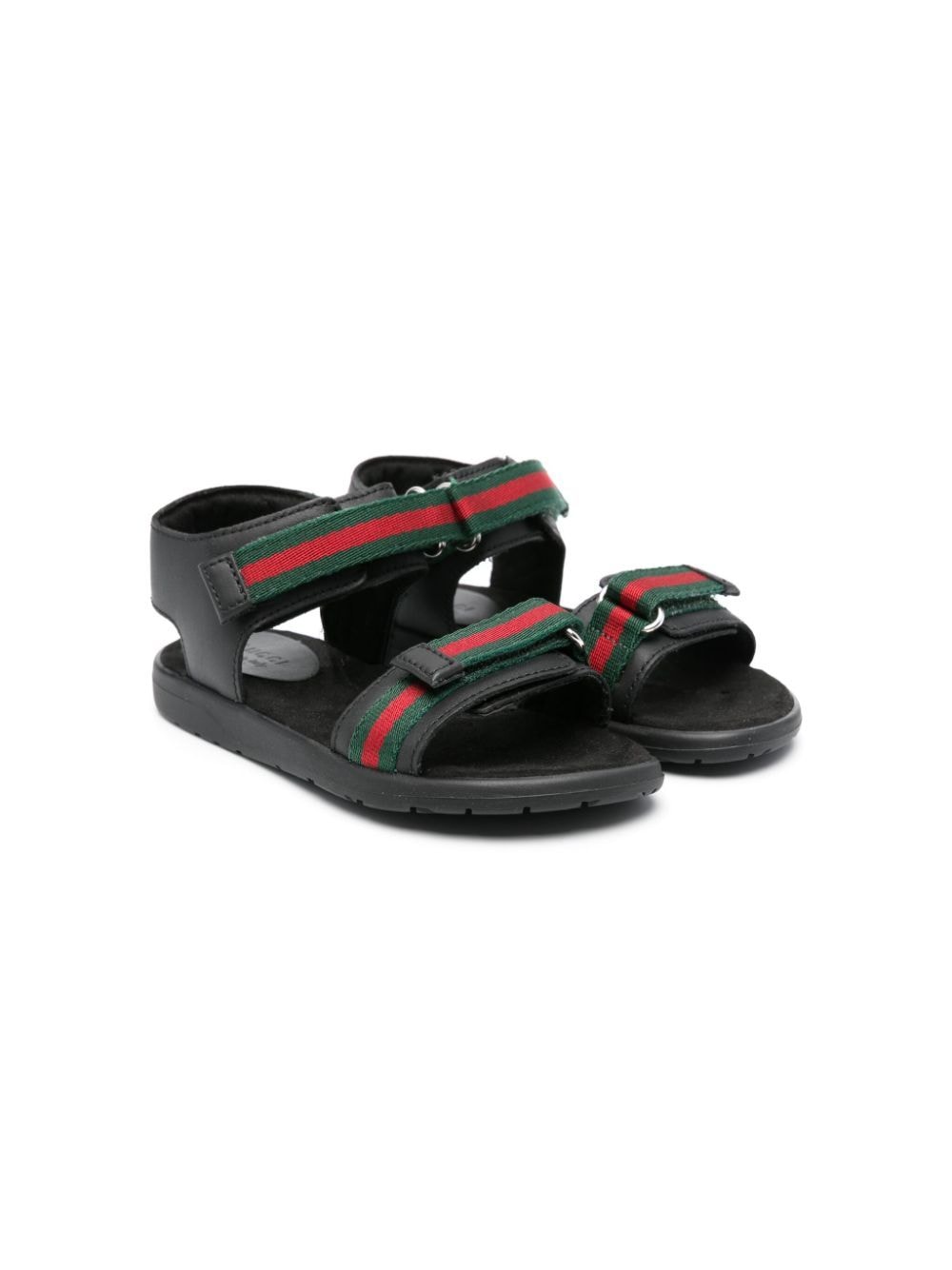 Gucci Kids Web-trim leather sandals - Black von Gucci Kids