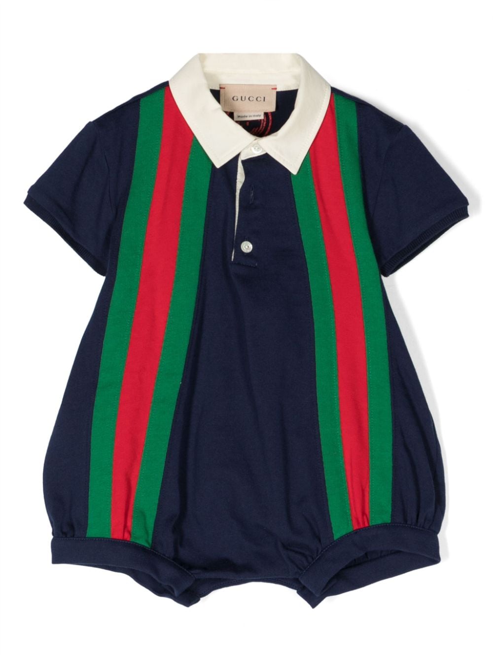 Gucci Kids Web-Stripe cotton romper - Blue von Gucci Kids