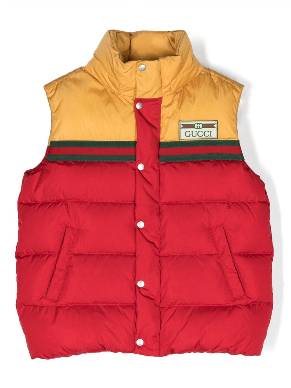 Gucci Kids Web-stripe padded gilet - Red von Gucci Kids