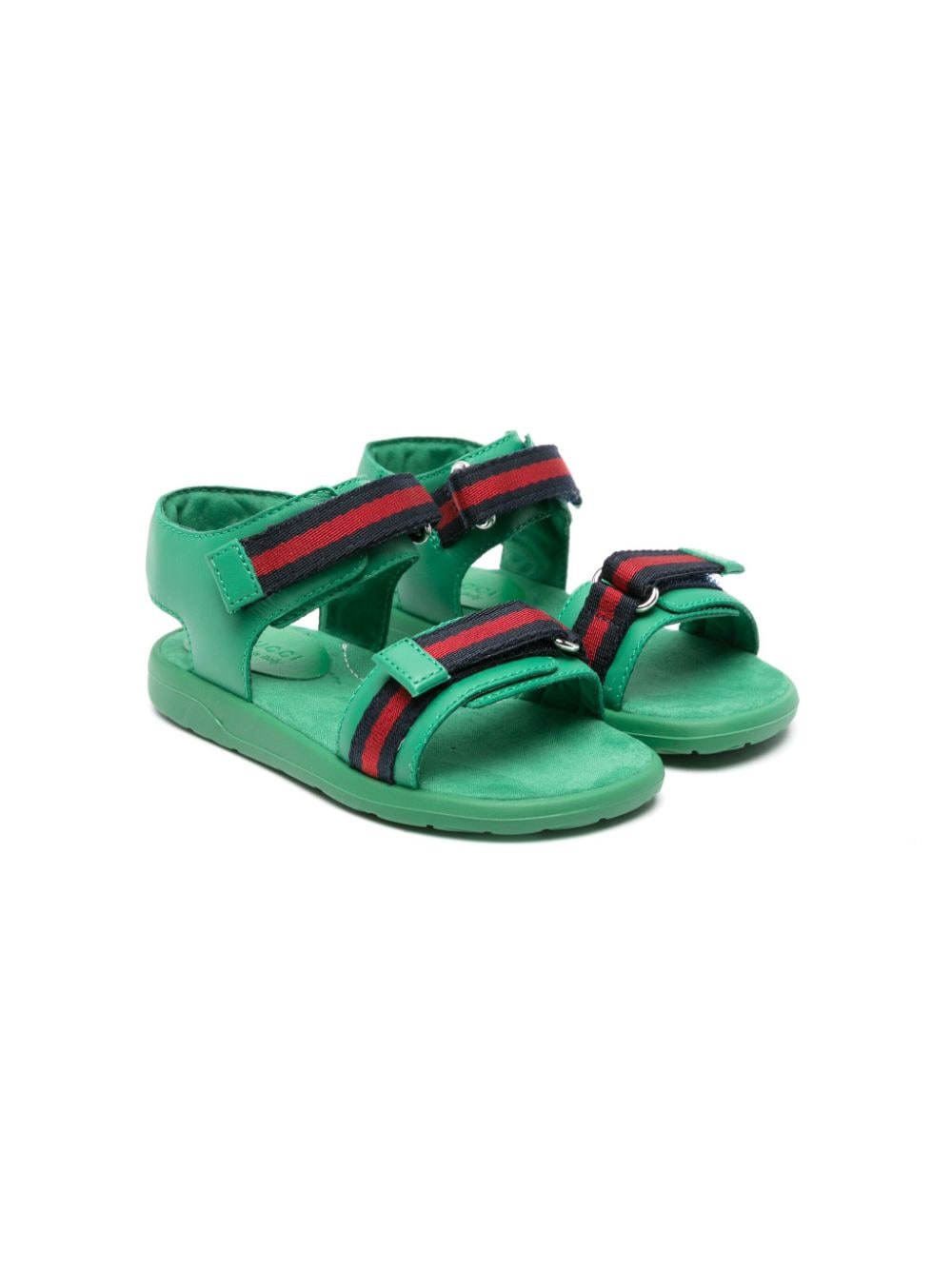 Gucci Kids Web-stripe touch-strap sandals - Green von Gucci Kids