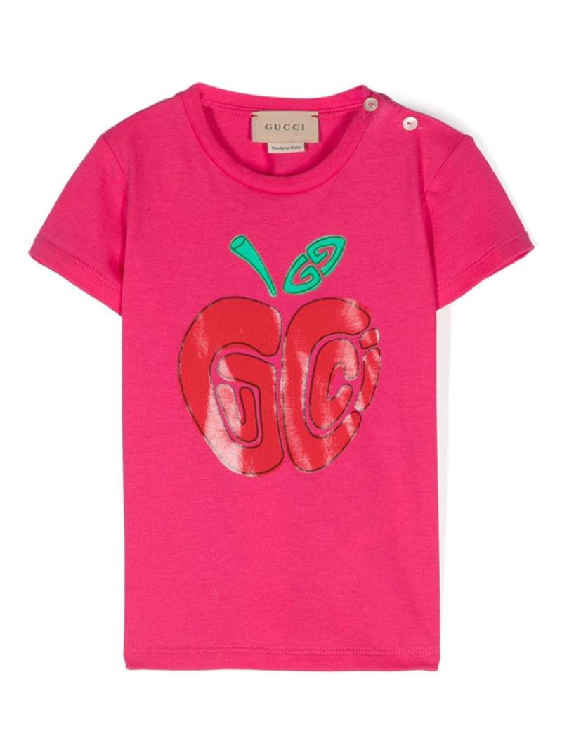 Gucci Kids apple-print cotton T-shirt - Pink von Gucci Kids