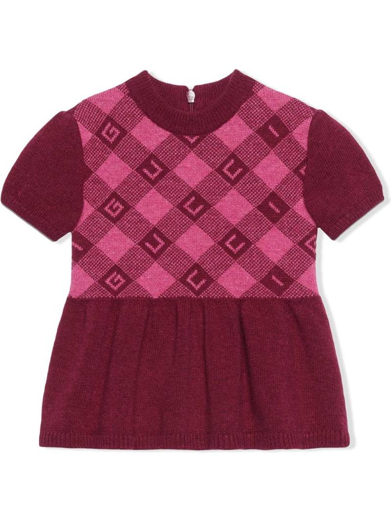 Gucci Kids check-pattern short-sleeve dress - Pink von Gucci Kids