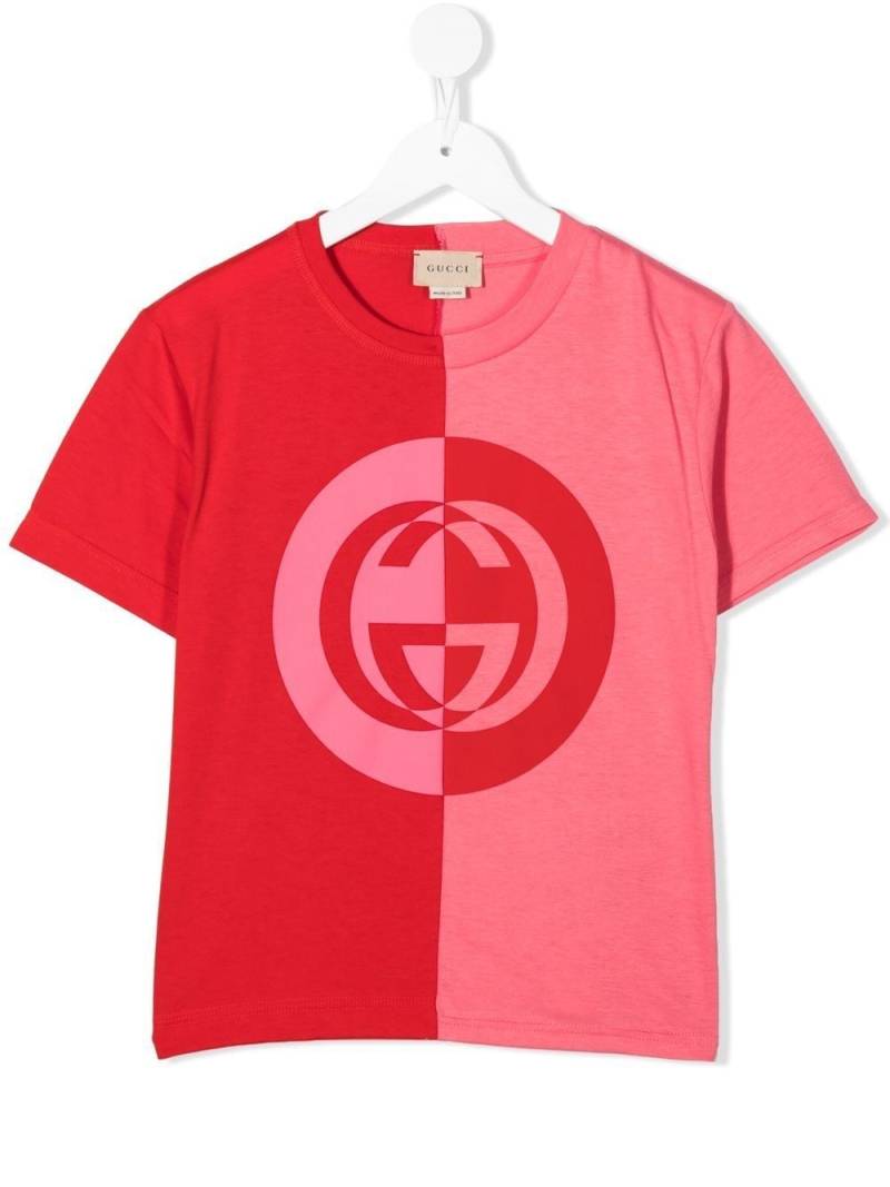 Gucci Kids colour-block logo-print T-shirt - Pink von Gucci Kids