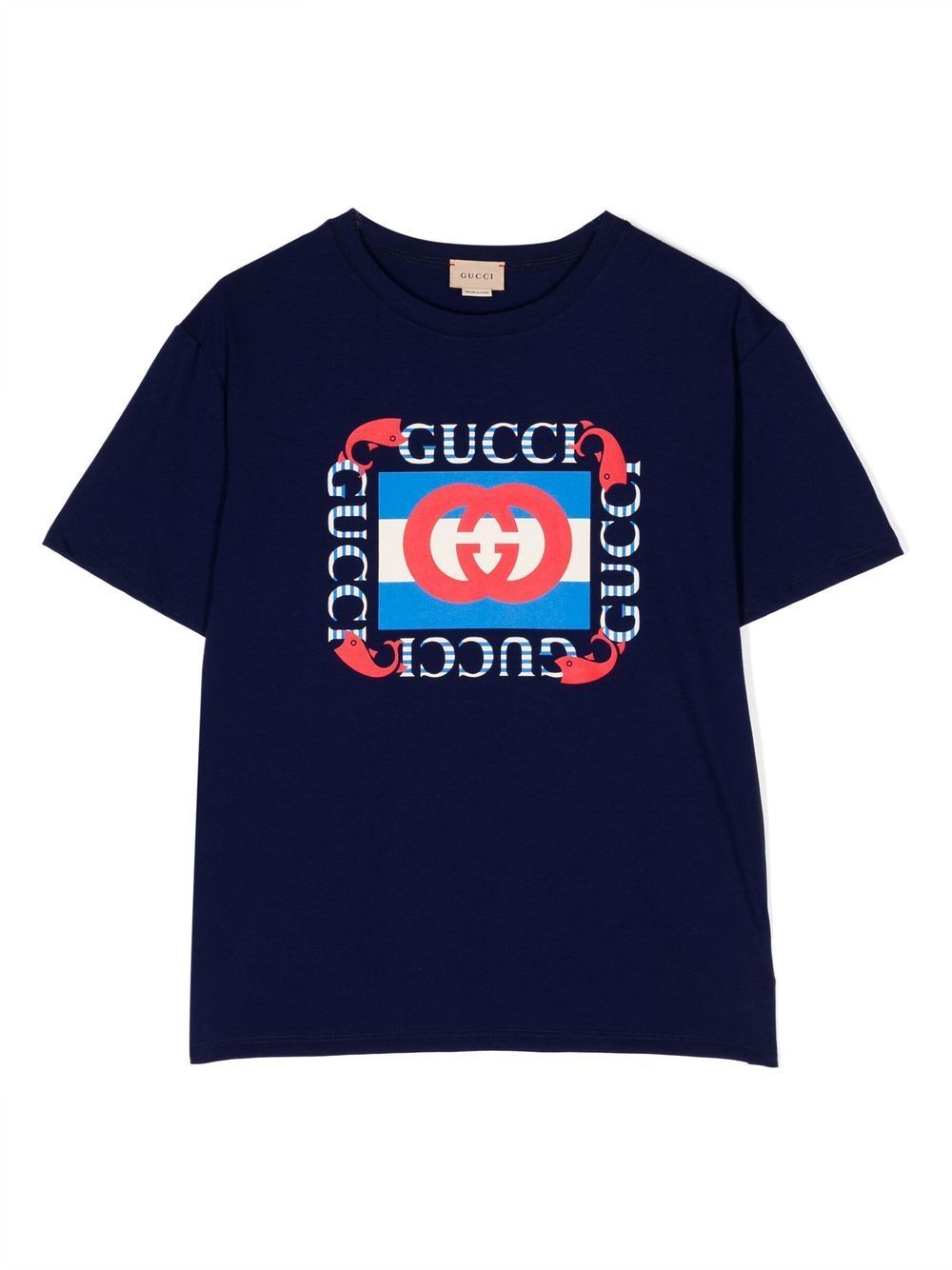 Gucci Kids cotton logo print T-shirt - Blue von Gucci Kids