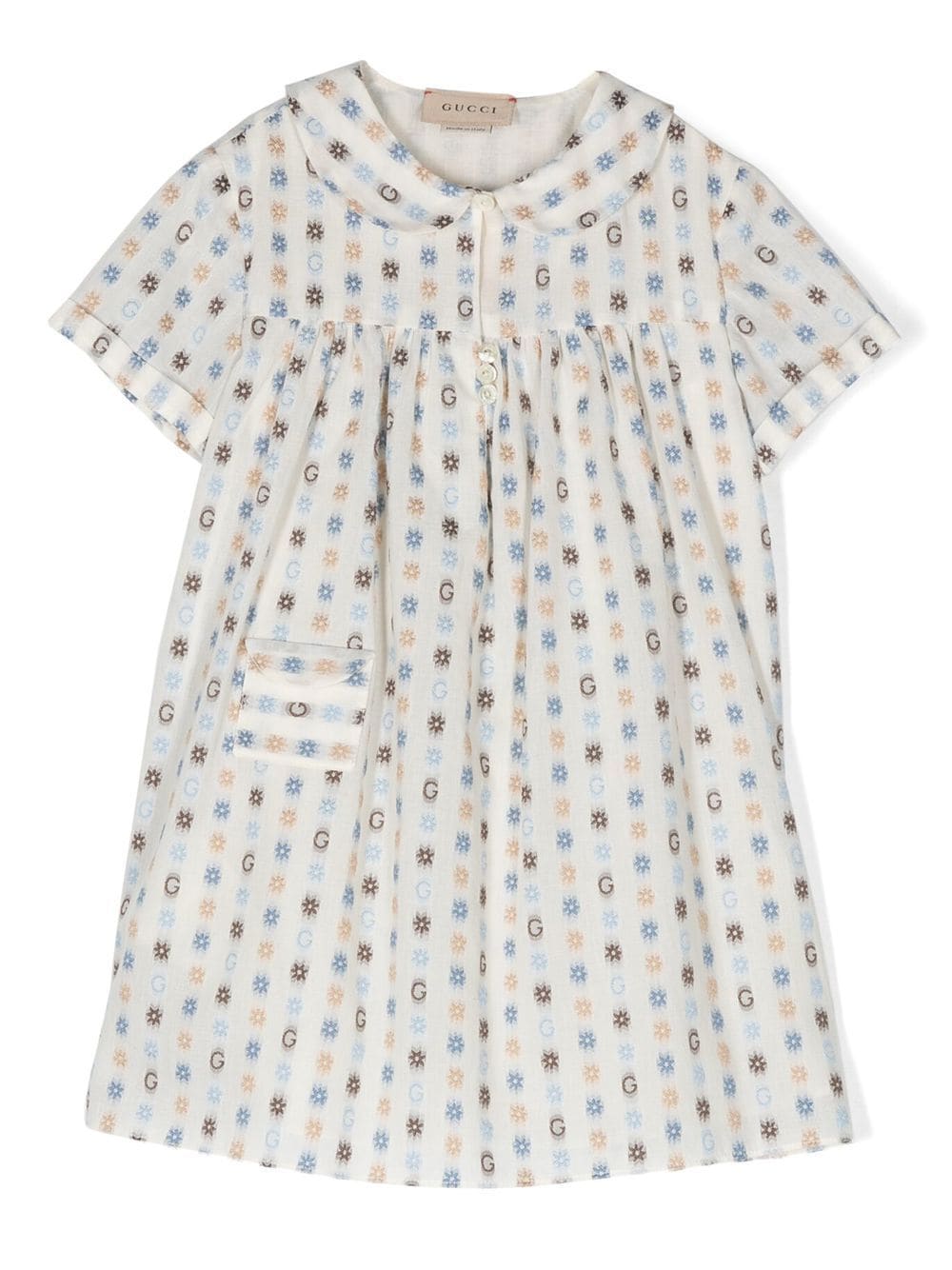 Gucci Kids daisy cotton coupé dress - White von Gucci Kids