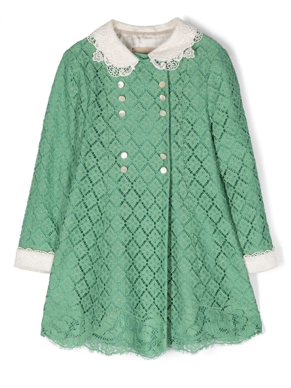 Gucci Kids double-breasted lace embroidery jacket - Green von Gucci Kids