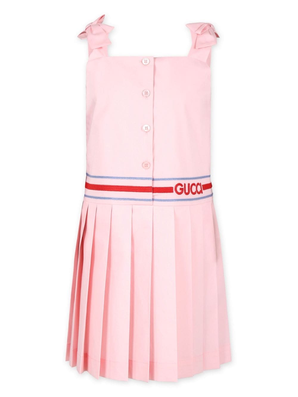 Gucci Kids embroidered-logo pleated dress - Pink von Gucci Kids