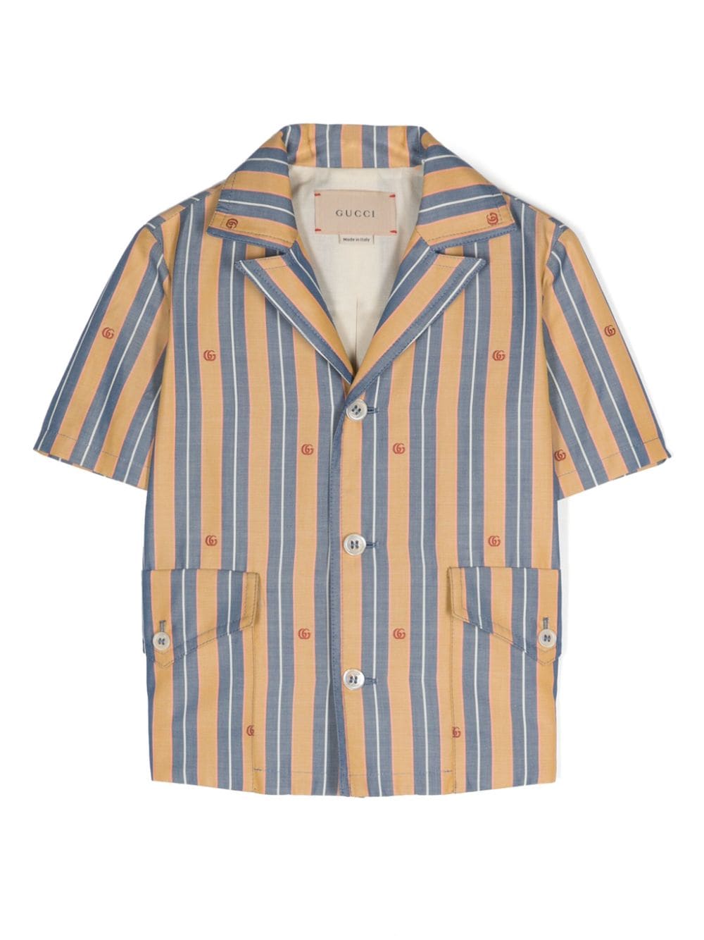 Gucci Kids embroidered-logo striped shirt - Orange von Gucci Kids