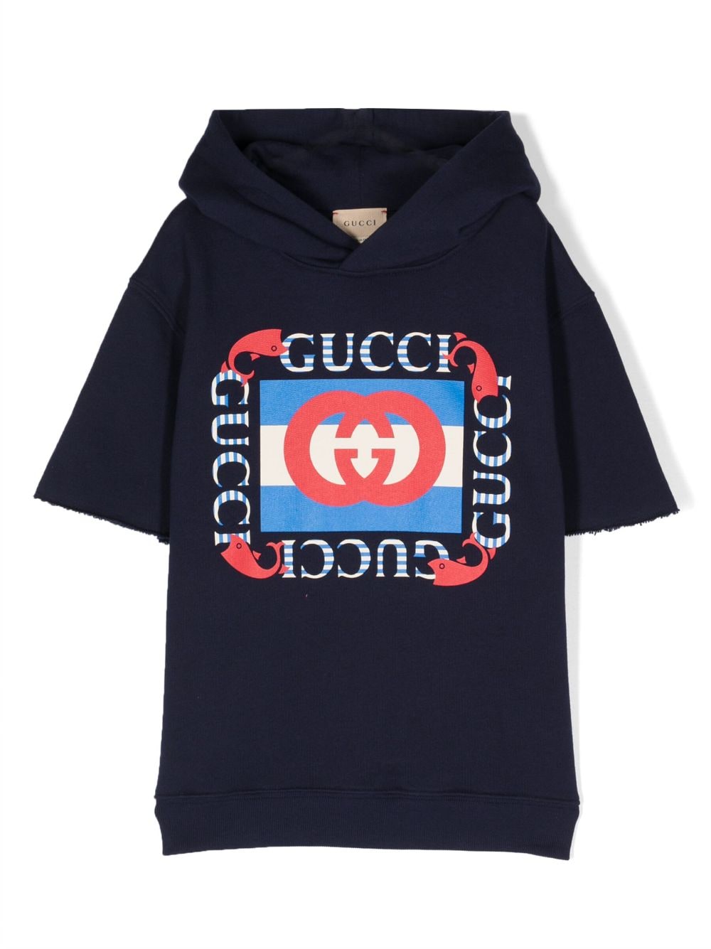 Gucci Kids graphic-print cotton hoodie - Blue von Gucci Kids