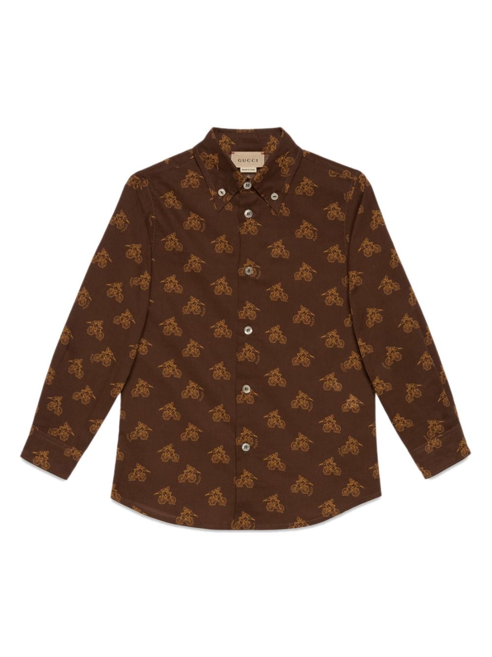 Gucci Kids graphic-print cotton shirt - Brown von Gucci Kids