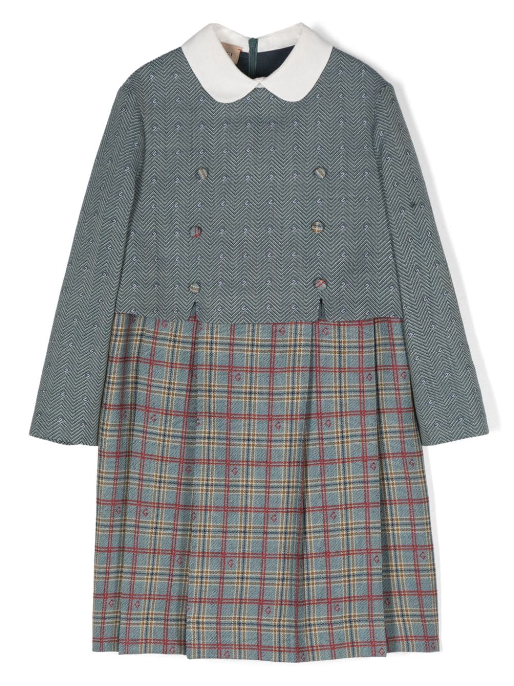 Gucci Kids herringbone layered dress - Blue von Gucci Kids