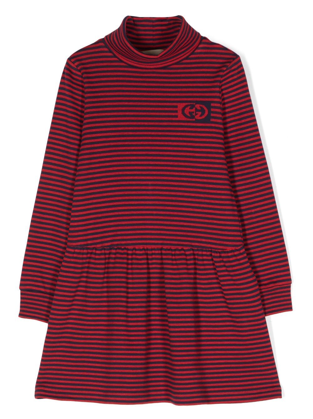 Gucci Kids high-neck striped cotton dress - Red von Gucci Kids