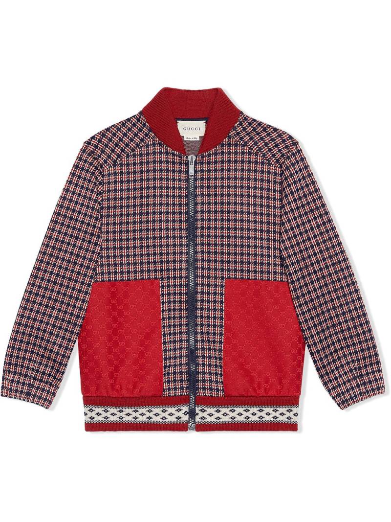 Gucci Kids houndstooth bomber jacket - Red von Gucci Kids