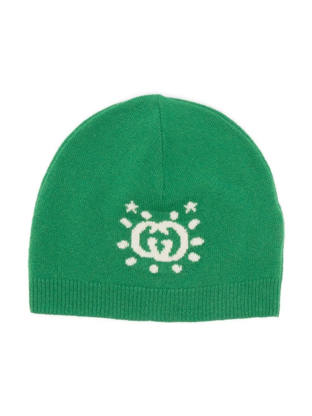 Gucci Kids intarsia-knit wool beanie - Green von Gucci Kids