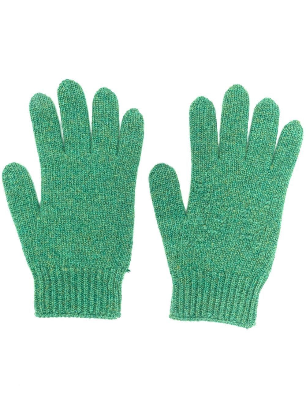 Gucci Kids knitted wool gloves - Green von Gucci Kids