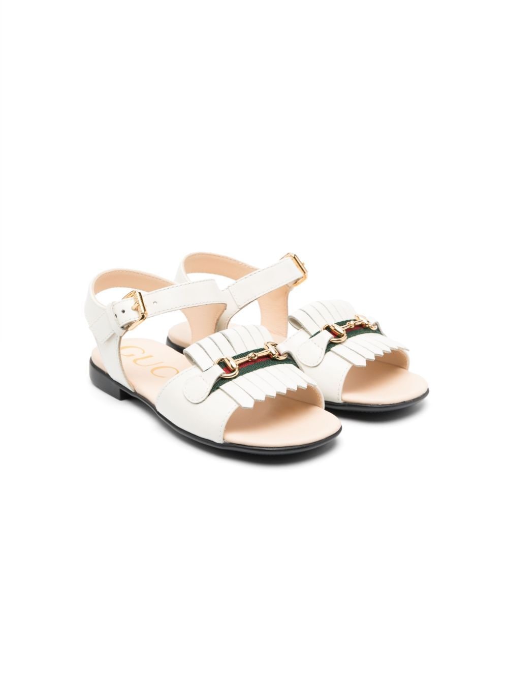 Gucci Kids leather flat sandals - White von Gucci Kids