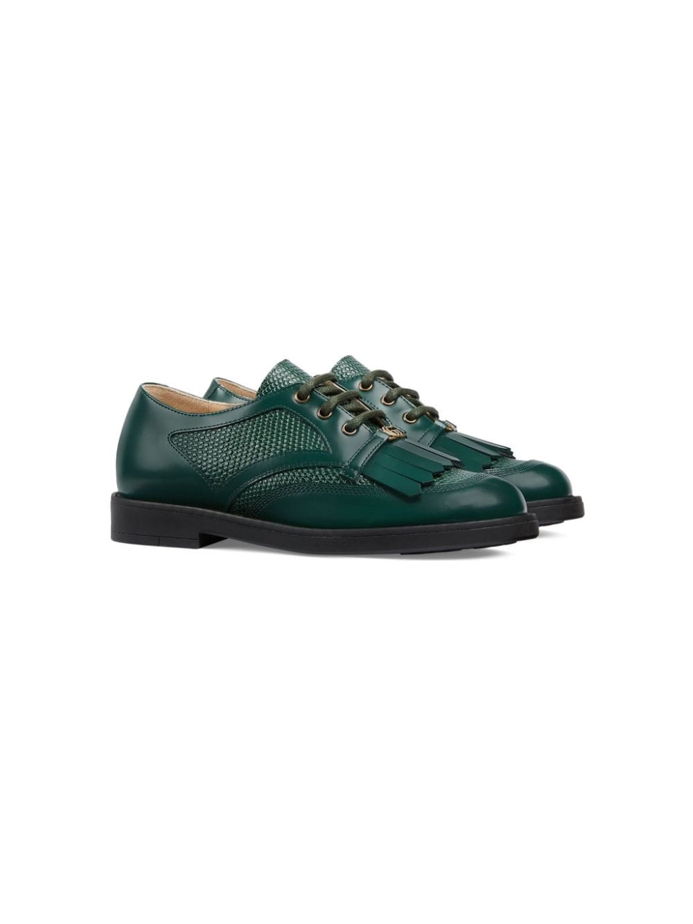 Gucci Kids lizard-skin effect lace-up shoes - Green von Gucci Kids