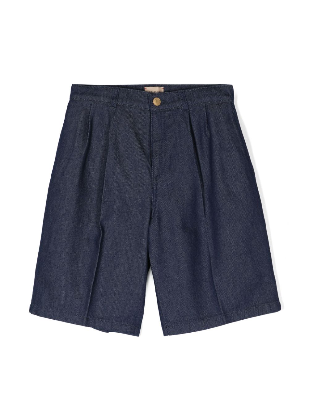 Gucci Kids pleat-detail denim shorts - Blue von Gucci Kids